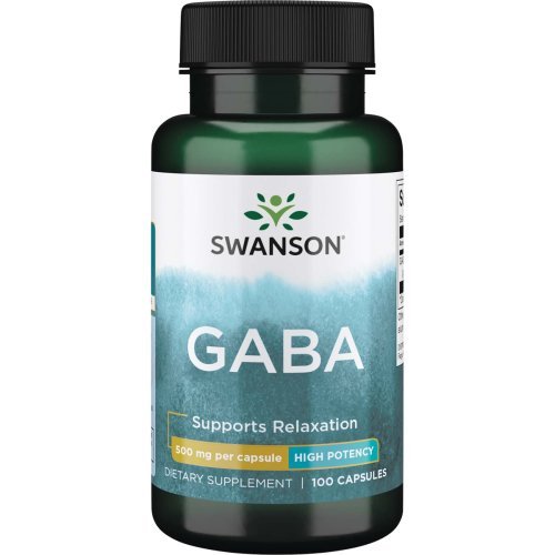SWANSON Gaba High Potency 500 mg Uztura bagātinātājs Gaba