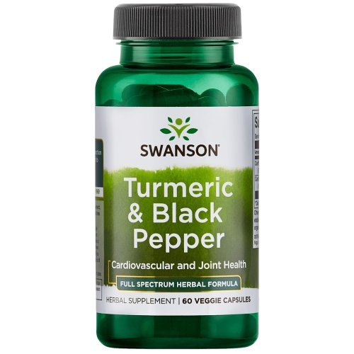 SWANSON Turmeric & Black Pepper Cardiovascular and Joint Health Ciberžolė su juodaisiais pipirais