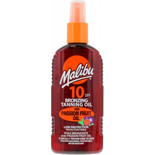 Malibu Bronzing Tanning Oil Spray with Passion Fruit SPF10 Apsauginis bronzinio įdegio aliejus