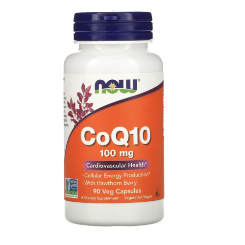 NOW Foods CoQ10 with Hawthorn Berry, 100 mg CoQ10 su gudobelių uogomis