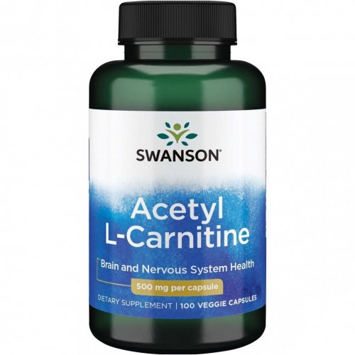 SWANSON Acetyl L-Carnitine 500mg Maisto papildas Acetil L-Karnitinas