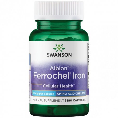 Photos - Vitamins & Minerals Swanson Albion Ferrochel Iron 18mg 180 capsules KS198573