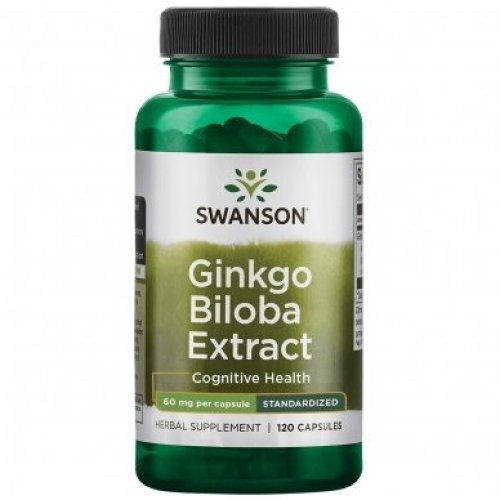 SWANSON Ginkgo Biloba Extract Cognitive Health 60mg Dviskiautis ginkmedis