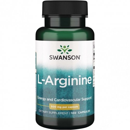 SWANSON L-Arginine Energy and Cardiovascular Support 500mg L-Argininas