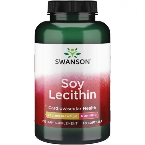 SWANSON Soy Lecithin Cardiovascular Heath 1200mg Lecitīns (bez ĢMO)