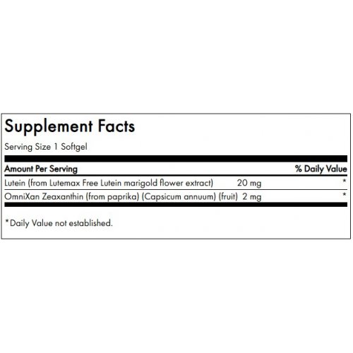 SWANSON Synergistic Eye and Vision Health Lutein and Zeaxanthin Natūralus luteinas  60 kapsulių