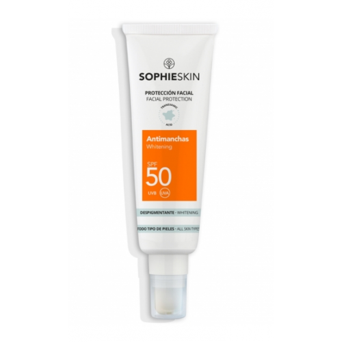 Sophie Skin Sun Protection Whitening Face Cream Pigmentines dėmes mažinantis veido kremas su SPF50 apsauga