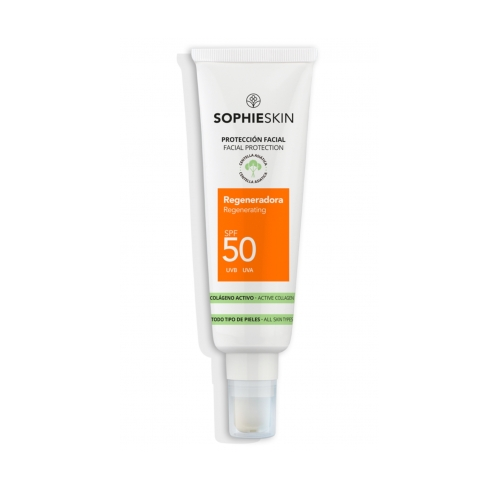 Sophie Skin Sun Protection Regenerating Face Cream Regeneruojantis apsauginis veido kremas nuo saulės su SPF50 apsauga