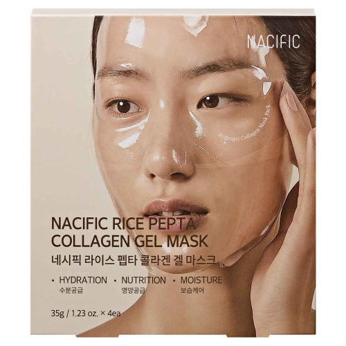 NACIFIC Rice Pepta Collagen Gel Mask Kolageno gelinė veido kaukė su peptidų kompleksu ir ryžių ekstraktu