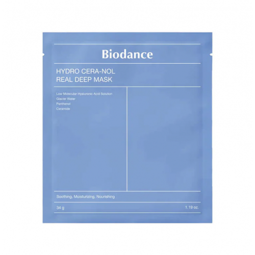 Biodance Hydro Cera Nol Real Deep Mask Intensīvi mitrinoša, nomierinoša sejas maska