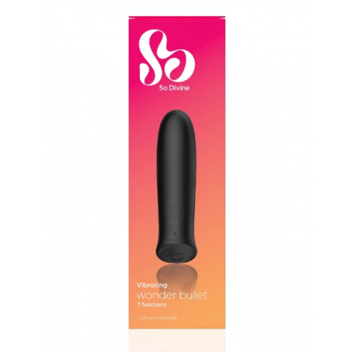 So Divine So Divine Rechargeable Wonder Bullet Vibrator Black