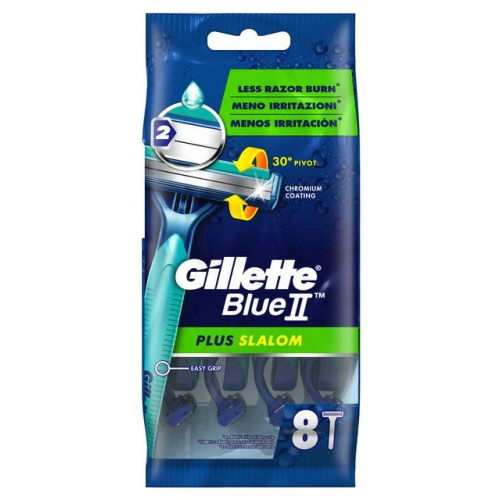 Gillette Gillette Blue II Plus Slalom Razor 8pcs