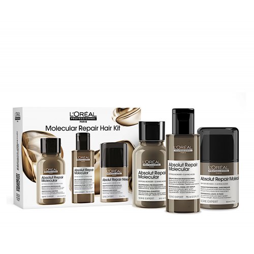 L'Oréal Professionnel Absolut Repair Molecular Hair Mini Trio Kit Plauko struktūrą atstatančios priemonės