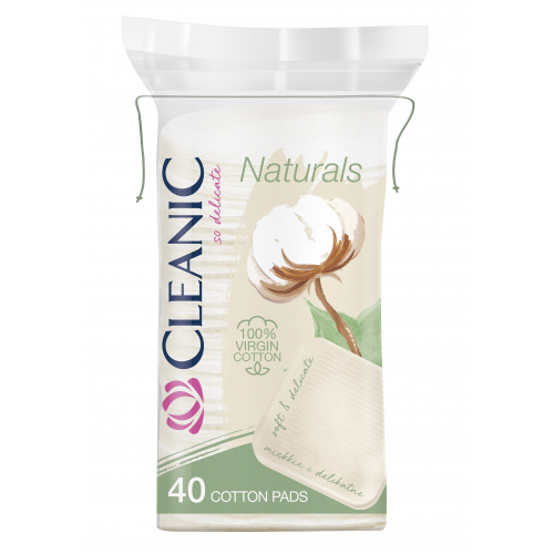Cleanic Pure Effect Virgin Cotton Square Pads Kvadratiniai vatos diskeliai