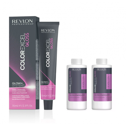 Revlon Professional Color Excel Gloss Acidic Gloss Treatment + Color Excel Gloss Energizer Plaukų dažai ir oksidacinė emulsija