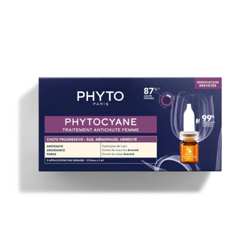 Phyto Phytocyane Anti Hair Loss Treatment For Women Ampulės nuo nuolatinio plaukų slinkimo moterims