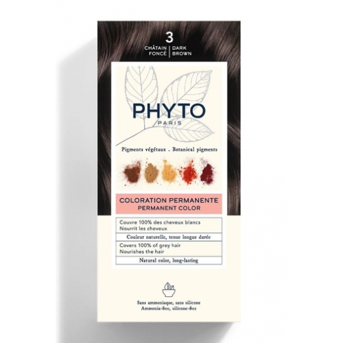 Photos - Hair Dye Phyto Permanent Hair Color without Ammonia 3 Dark Brown KS337019