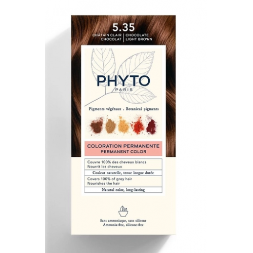 Photos - Hair Dye Phyto Permanent Hair Color without Ammonia 5.35 Chocolate Light Brown KS472546