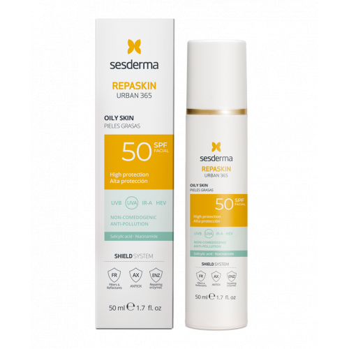 Sesderma Repaskin Urban 365 Anti- Pollution SPF50 Saules aizsargkrēms taukainai ādai