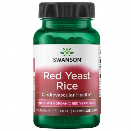 SWANSON Red Yeast Rice Cardiovascular Health Raudonųjų mielių ryžių maisto papildas