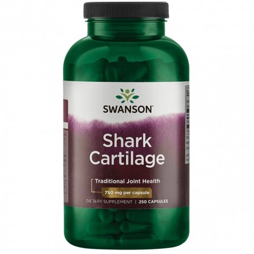 SWANSON Shark Cartilage 750mg Traditional Joint Health 250 kapsulių