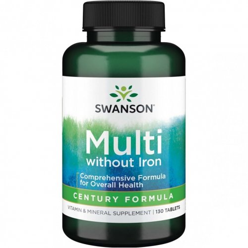 SWANSON Multivitamin without Iron Multivitamīnu un minerālvielu komplekss bez dzelzs