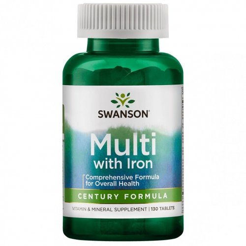 SWANSON Multivitamin with Iron Multivitaminų ir mineralų kompleksas su geležimi