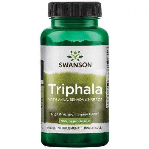 SWANSON Triphala 500mg Digestive and Immune Health Maisto papildas Triphala