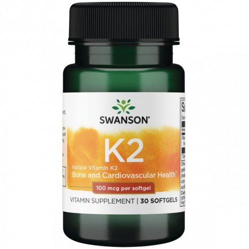 SWANSON Natural Vitamin K2 100mcg Bone and Cardiovascular Health Natūralus vitaminas K2