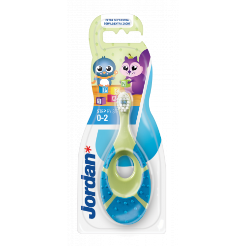 Jordan Step 0-2 years Baby Toothbrush Extra Soft Ypač minkštas vaikiškas dantų šepetėlis  Green