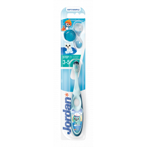 Jordan Step 3-5 years Kids Toothbrush Soft Minkštas vaikiškas dantų šepetėlis  Baby Blue
