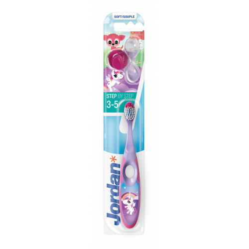 Jordan Step 3-5 years Kids Toothbrush Soft Minkštas vaikiškas dantų šepetėlis  Purple