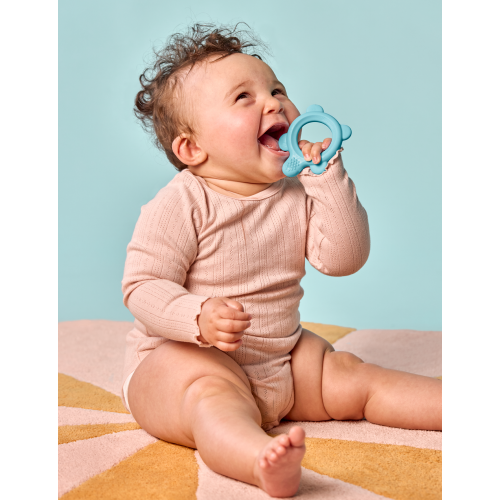 Jordan Teether and Training Toothbrush Extra Soft Kramtukas kūdikiams, ypač minkštas  Baby Blue