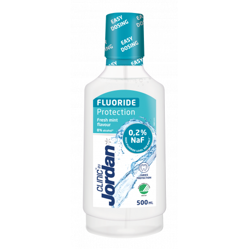 Jordan Clinic Fluoride Protection Mouthwash Burnos skalavimo skystis