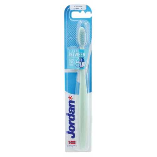 Jordan Clean Between Ultra Soft Toothbrush Ypač minkštas dantų šepetėlis  Green