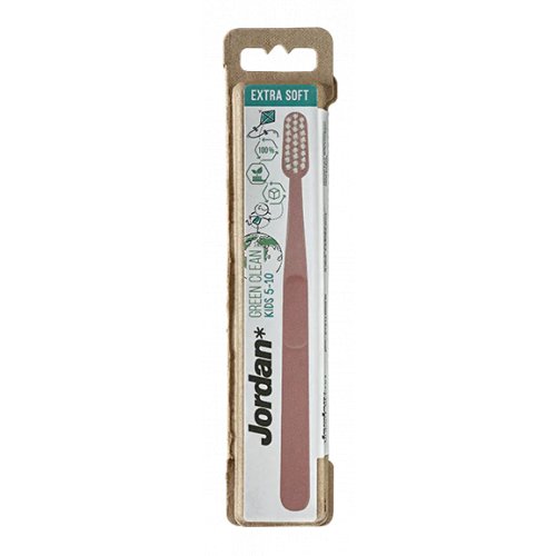Jordan Green Clean Kids 5-10 Toothbrush Extra Soft Ypač minkštas dantų šepetėlis  Pink