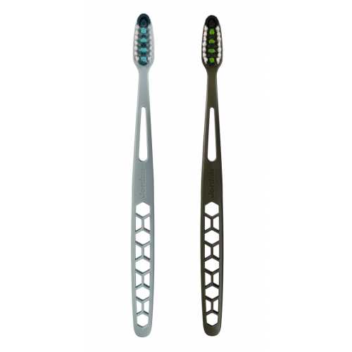Jordan Ultralite 1+1 Toothbrush Soft Dantų šepetėlių rinkinys  Green + Blue