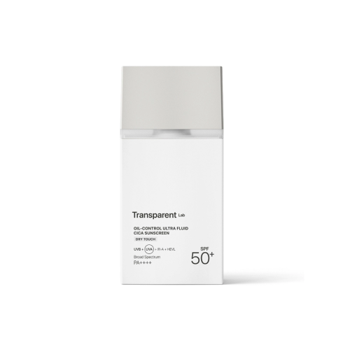Transparent Lab Oil Control Ultra-Fluid Cica Sunscreen SPF50 Veido apsauga su mineraliniais ir cheminiais filtrais