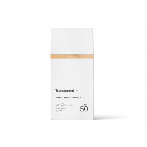 Transparent Lab Mineral Sunscreen Cream SPF50 Mineralinė apsauga veidui su apsauga  100ml Medium