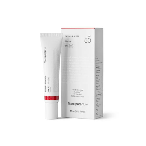 Transparent Lab Lip Tinted Gloss SPF50 Lūpų balzamas su apsauga nuo saulės