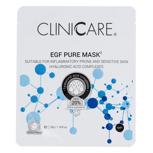 Cliniccare EGF Pure Face Mask Priešuždegiminė raminamoji lakštinė kaukė veidui