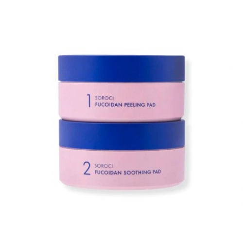 Soroci Fucoidan Peeling and Smoothing Facial Pads Šveičiamųjų ir raminamųjų diskelių rinkinys