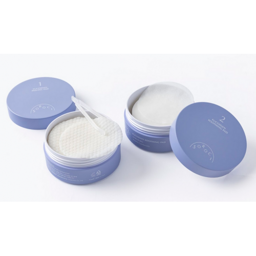 Soroci Fucoidan Peeling and Smoothing Facial Pads Šveičiamųjų ir raminamųjų diskelių rinkinys