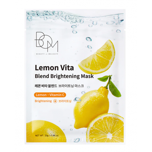 BOM Lemon Vita Blend Brightening Mask Skaistinančios odą lakštinės veido kaukės