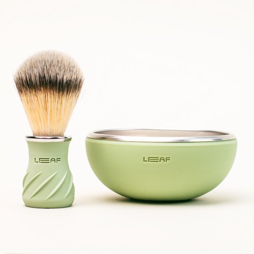 Leaf Shave Shave Bowl & Brush Skutimosi dubuo ir šepetėlis