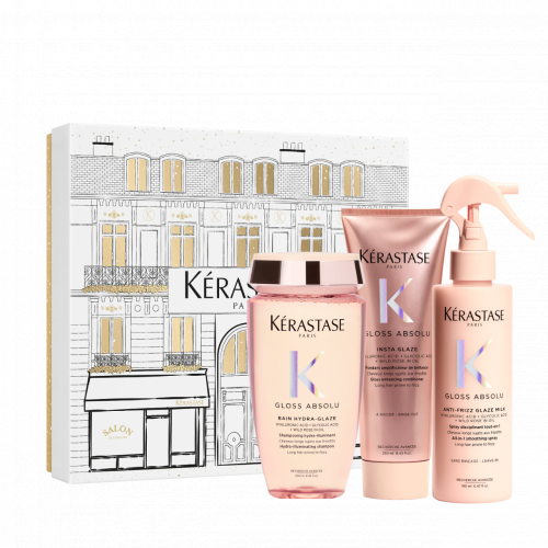 Kerastase Gloss Absolu Holiday Gift Set 2025 Žvilgesio suteikiantis plaukų priežiūros rinkinys