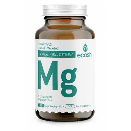 Ecosh Magnesium Maisto papildas, bioaktyvus magnio malatas