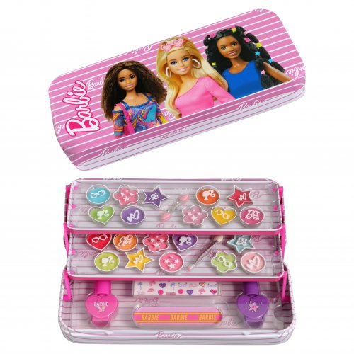 Barbie Barbie Makeup Tin with 3 Folding Trays 1 pc.