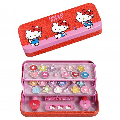 Hello Kitty Hello Kitty Makeup Tin with 3 Folding Trays 1 pc.