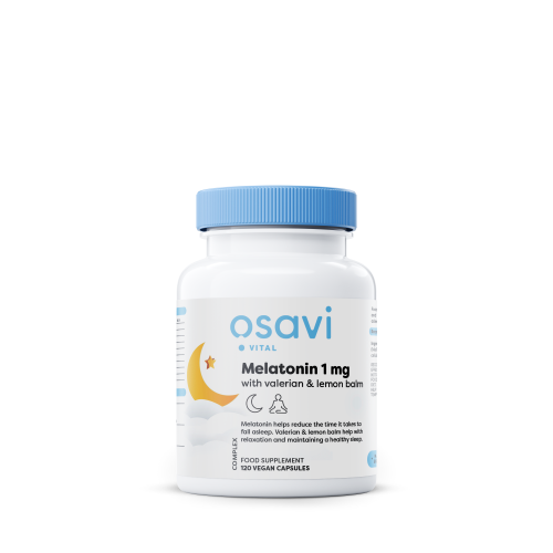 Osavi Melatonin with Valerian & Lemon Balm 1mg Melatoninas 1 mg su valerijoju ir melisa